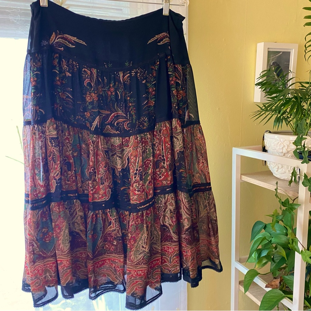 Ralph Lauren | Black Paisley Skirt - Picture 2 of 5